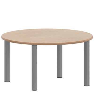 Rundtisch 100 cm ZALOTTI mit Schichtstoff, Stahlrohrbeine Ø 60 mm, Stellfuß