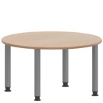 Rundtisch 100 cm ZALOTTI mit Schichtstoff, Stahlrohrbeine Ø 60 mm, höhenverstellbar - TIX6RUX100H4