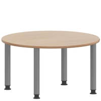 Rundtisch 100 cm ZALOTTI mit Schichtstoff, Stahlrohrbeine Ø 60 mm, höhenverstellbar