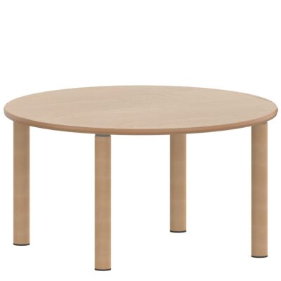 Rundtisch 100 cm ZALOTTI mit Schichtstoff, Massivholzbeine Ø 60 mm, Stellfuß