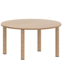 Rundtisch 100 cm ZALOTTI mit Schichtstoff, Massivholzbeine Ø 60 mm, Stellfuß