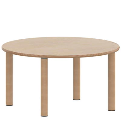 Rundtisch 100 cm ZALOTTI mit Schichtstoff, Massivholzbeine Ø 60 mm, Stellfuß