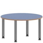 Rundtisch 100 cm ZALOTTI mit Linoleum, Stahlrohrbeine Ø 60 mm, höhenverstellbar - TIX6RUX106L4 1