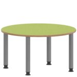 Rundtisch 100 cm ZALOTTI mit Linoleum, Stahlrohrbeine Ø 60 mm, höhenverstellbar - TIX6RUX106L4 2