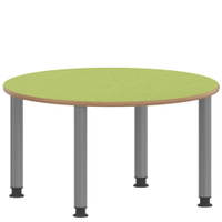 Rundtisch 100 cm ZALOTTI mit Linoleum, Stahlrohrbeine Ø 60 mm, höhenverstellbar – Bild 2