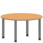 Rundtisch 100 cm ZALOTTI mit Linoleum, Stahlrohrbeine Ø 60 mm, höhenverstellbar - TIX6RUX106L4 3