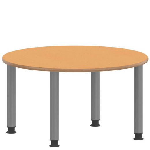 TIX6RUX106L4-3 Rundtisch 100 cm ZALOTTI mit Linoleum, Stahlrohrbeine Ø 60 mm, höhenverstellbar - TIX6RUX106L4 3