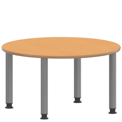 Rundtisch 100 cm ZALOTTI mit Linoleum, Stahlrohrbeine Ø 60 mm, höhenverstellbar