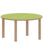 Rundtisch 100 cm ZALOTTI mit Linoleum, Massivholzbeine Ø 60 mm, Stellfuß - TIX6RUX10KL1 1
