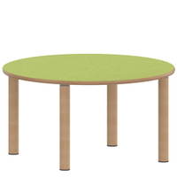 Rundtisch 100 cm ZALOTTI mit Linoleum, Massivholzbeine Ø 60 mm, Stellfuß – Bild 3
