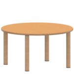 Rundtisch 100 cm ZALOTTI mit Linoleum, Massivholzbeine Ø 60 mm, Stellfuß - TIX6RUX10KL1