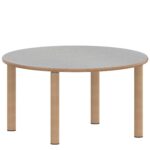 Rundtisch 100 cm ZALOTTI mit Linoleum, Massivholzbeine Ø 60 mm, Stellfuß - TIX6RUX10KL1 2