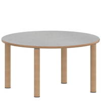 Rundtisch 100 cm ZALOTTI mit Linoleum, Massivholzbeine Ø 60 mm, Stellfuß – Bild 2