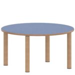 Rundtisch 100 cm ZALOTTI mit Linoleum, Massivholzbeine Ø 60 mm, Stellfuß - TIX6RUX10KL1 3
