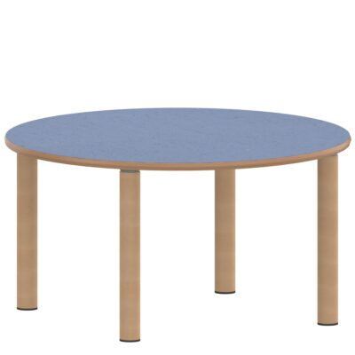Rundtisch 100 cm ZALOTTI mit Linoleum, Massivholzbeine Ø 60 mm, Stellfuß