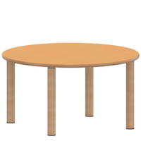 Rundtisch 100 cm ZALOTTI mit Linoleum, Massivholzbeine Ø 60 mm, Stellfuß – Bild 4