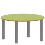 Rundtisch 100 cm ZALOTTI mit Linoleum, Stahlrohrbeine Ø 60 mm, Stellfuß - TIX6RUX10KL3 1