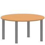 Rundtisch 100 cm ZALOTTI mit Linoleum, Stahlrohrbeine Ø 60 mm, Stellfuß - TIX6RUX10KL3 2