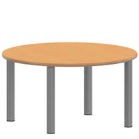Rundtisch 100 cm ZALOTTI mit Linoleum, Stahlrohrbeine Ø 60 mm, Stellfuß – Bild 2