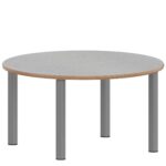 Rundtisch 100 cm ZALOTTI mit Linoleum, Stahlrohrbeine Ø 60 mm, Stellfuß - TIX6RUX10KL3 3