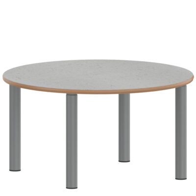 Rundtisch 100 cm ZALOTTI mit Linoleum, Stahlrohrbeine Ø 60 mm, Stellfuß