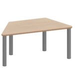 Trapeztisch ZALOTTI mit Schichtstoff, Stahlrohrbeine Ø 60 mm, Stellfuß - TIX6TT126KH3