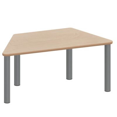 Trapeztisch ZALOTTI mit Schichtstoff, Stahlrohrbeine Ø 60 mm, Stellfuß