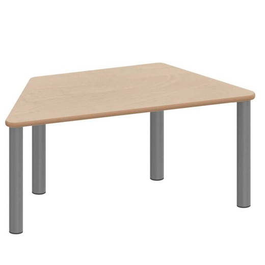 TIX6TT126KH3 Trapeztisch ZALOTTI mit Schichtstoff, Stahlrohrbeine Ø 60 mm, Stellfuß - TIX6TT126KH3