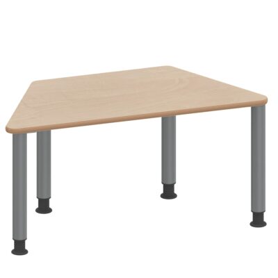 Trapeztisch ZALOTTI mit Schichtstoff, Stahlrohrbeine Ø 60 mm, höhenverstellbar