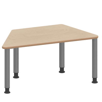 Trapeztisch ZALOTTI mit Schichtstoff, Stahlrohrbeine Ø 60 mm, höhenverstellbar