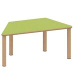Trapeztisch ZALOTTI mit Linoleum, Massivholzbeine Ø 60 mm, Stellfuß - TIX6TT1470L1 2