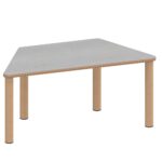 Trapeztisch ZALOTTI mit Linoleum, Massivholzbeine Ø 60 mm, Stellfuß - TIX6TT1470L1 3