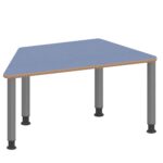 Trapeztisch ZALOTTI mit Linoleum, Stahlrohrbeine Ø 60 mm, höhenverstellbar - TIX6TT1470L4 1