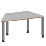 Trapeztisch ZALOTTI mit Linoleum, Stahlrohrbeine Ø 60 mm, höhenverstellbar - TIX6TT1470L4