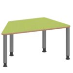 Trapeztisch ZALOTTI mit Linoleum, Stahlrohrbeine Ø 60 mm, höhenverstellbar - TIX6TT1470L4 3