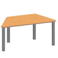 Trapeztisch ZALOTTI mit Linoleum, Stahlrohrbeine Ø 60 mm, Stellfuß – Bild 2