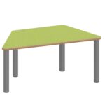 Trapeztisch ZALOTTI mit Linoleum, Stahlrohrbeine Ø 60 mm, Stellfuß - TIX6TT1476L3 2