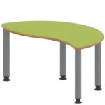 Halbrund-Wellentisch ZALOTTI mit Linoleum, Stahlrohrbeine Ø 60 mm, höhenverstellbar - TIX6WH1260L4 3