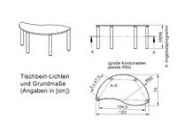 Wellen-Rechtecktisch ZALOTTI mit Linoleum, Stahlrohrbeine Ø 60 mm, Stellfuß – Bild 6