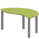 Halbrund-Wellentisch ZALOTTI mit Linoleum, Stahlrohrbeine Ø 60 mm, Stellfuß - TIX6WH126KL3 2