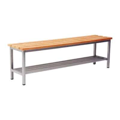 Umkleidebank mit Massivholz Sitzleisten und Schuhrost