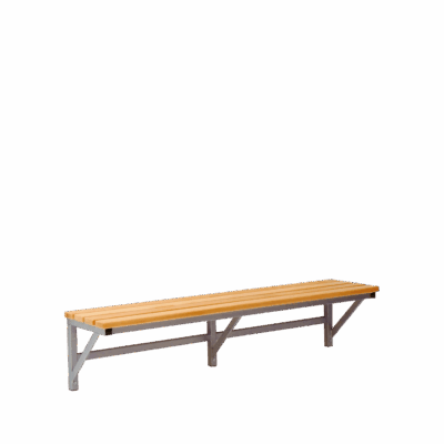 Umkleidebank zur Wandmontage mit Massivholz Sitzleisten