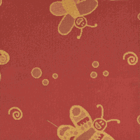 Sessel mit Armlehne und Polsterauflage - bezugstoff schmetterling 9 1020 rot