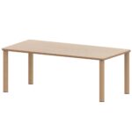Rechtecktisch ZALOTTI mit Schichtstoff, Massivholzbeine Ø 60 mm, Stellfuß - rechtecktisch