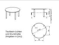 Rundtisch 100 cm ZALOTTI mit Schichtstoff, Massivholzbeine Ø 60 mm, Stellfuß – Bild 3