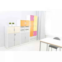 Schrank mit Schloss, Breite: 79 cm, Höhe: 126 cm - grau/beige (Quadro 104-180°) – Bild 4