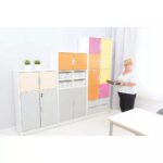 Schrank mit Schloss, Breite: 79 cm, Höhe: 126 cm – grau/beige (Quadro 104-180°) - schrank mit schloss b 79 h 126 weiss grau beige quadro 104 180 set6172w w.webp 4