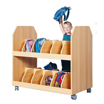 Taschenwagen aus feuerhemmendem Material für 24 Taschen