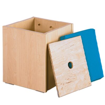 Puppenhocker mit Deckel und Polster