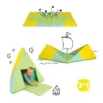 3-in-1 Spielmatte, faltbar zu Tipi-Zelt & Boot - 3 in 1 tipi boot spielmatte